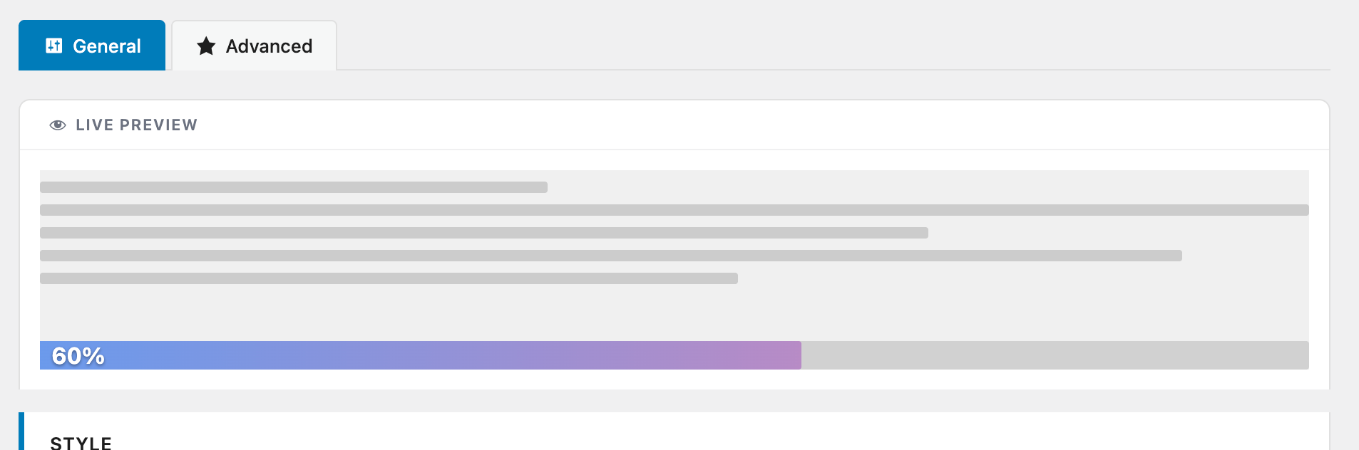 Barra ReadNinja con un badge di percentuale